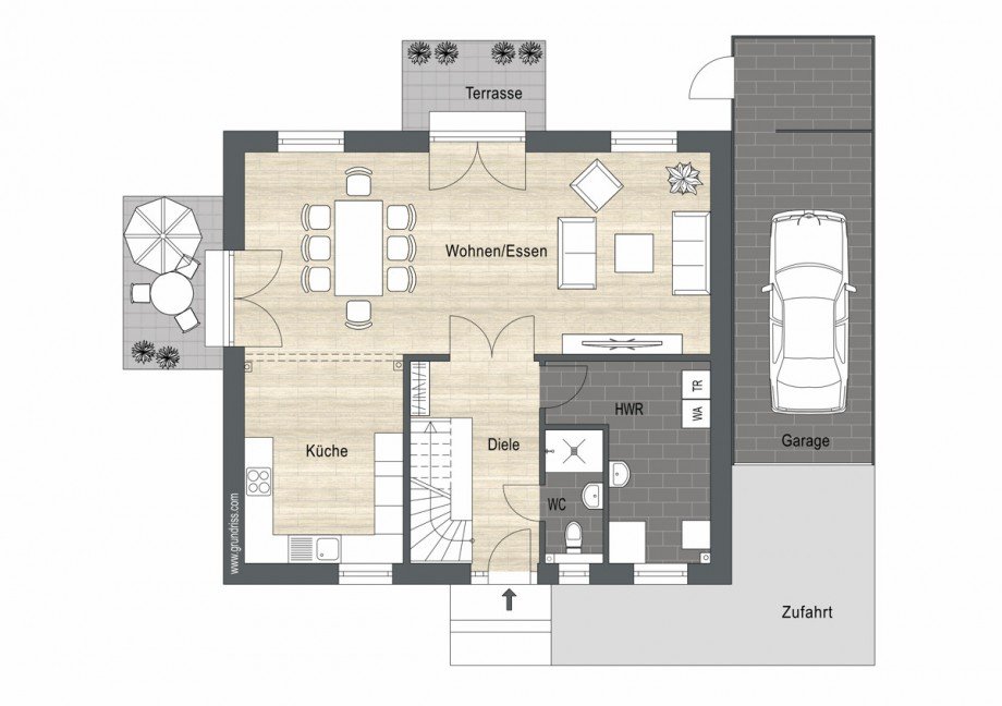Grundriss Erdgeschoss Einfamilienhaus Korschenbroich