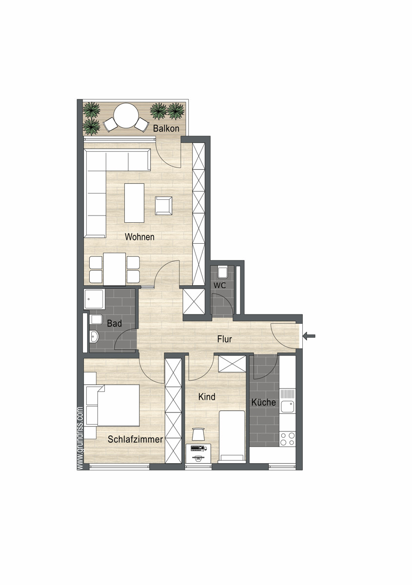 Grundriss Etagenwohnung Willich
