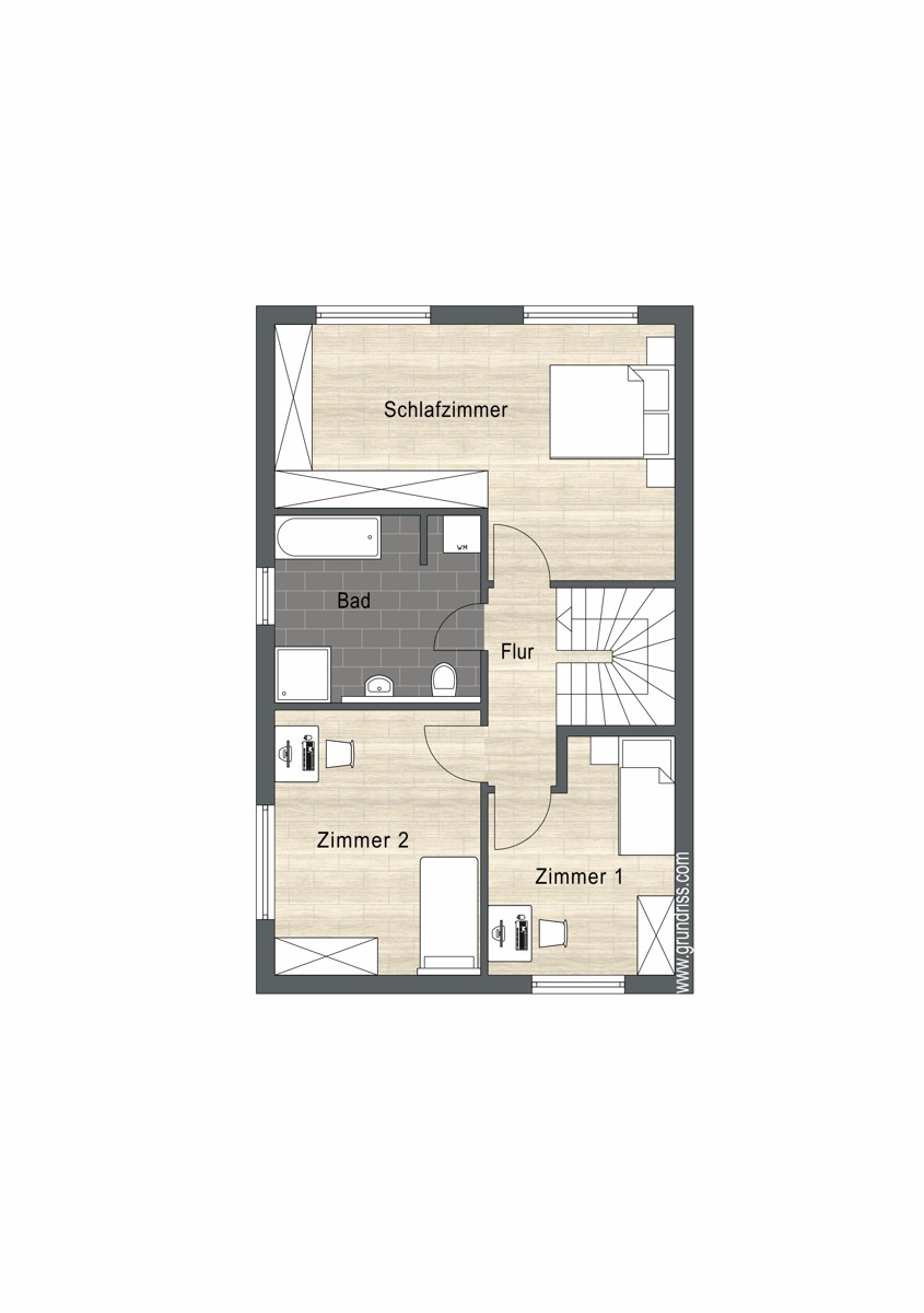 Grundriss Obergeschoss Einfamilienhaus Korschenbroich