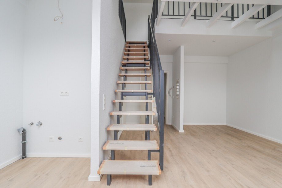Typ B Die K�che und der Wohnbereich Maisonettewohnung M�nchengladbach