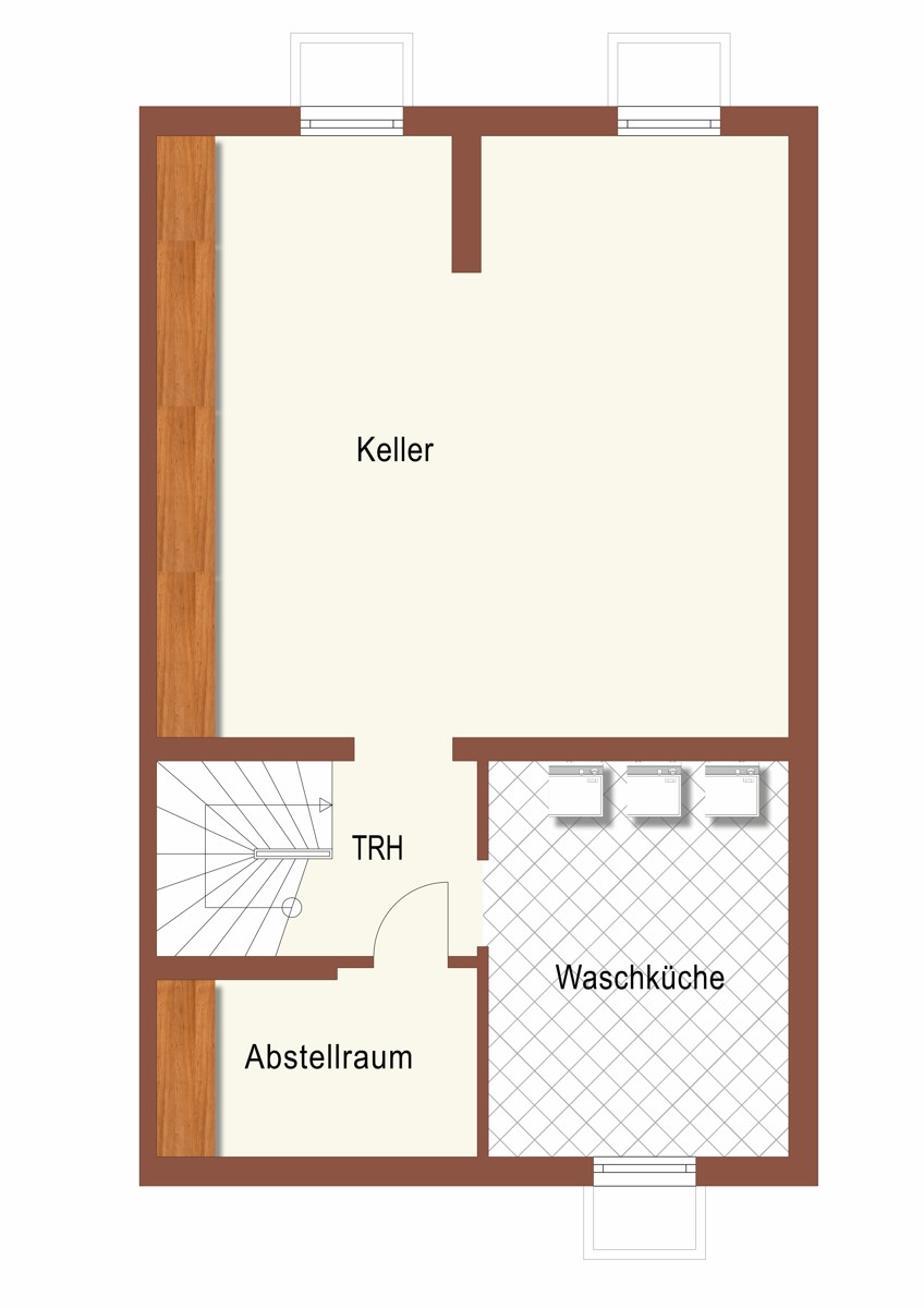 Der Grundriss Keller Doppelhaush�lfte M�nchengladbach