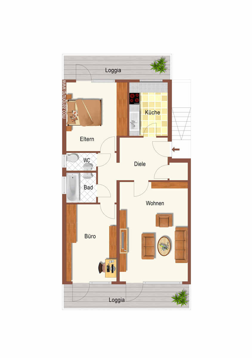 Grundriss Erdgeschosswohnung Korschenbroich