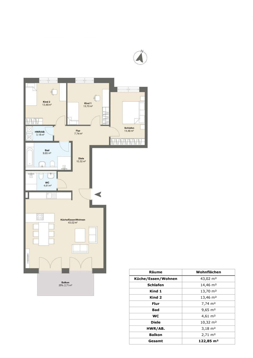 Der Grundriss Erdgeschosswohnung Korschenbroich / Kleinenbroich