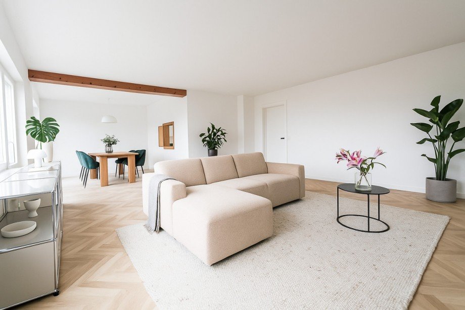 Visualisiertes Einrichtungskonzept - Wohnzimmer Mehrfamilienhaus Korschenbroich / Kleinenbroich
