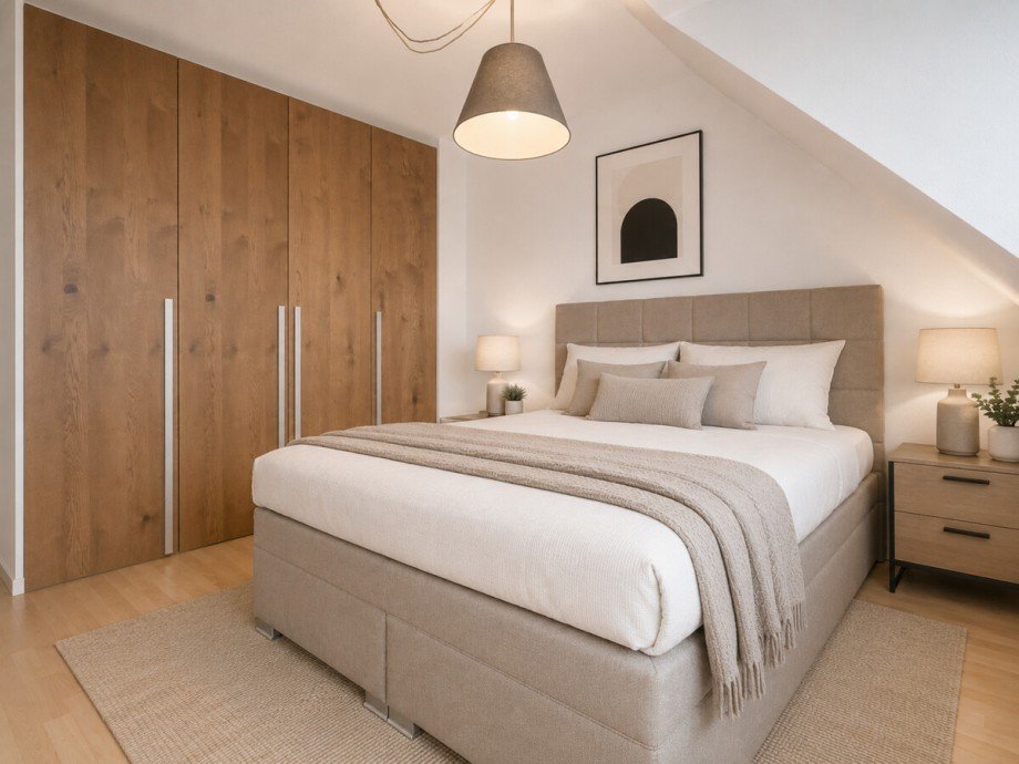 Visualisierung: Das Schlafzimmer im DG Mehrfamilienhaus M�nchengladbach