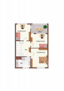 Grundriss Obergeschoss Freistehendes Einfamilienhaus mit gro�em Garten und Garage in bevorzugter Wohnlage von Kleinenbroich