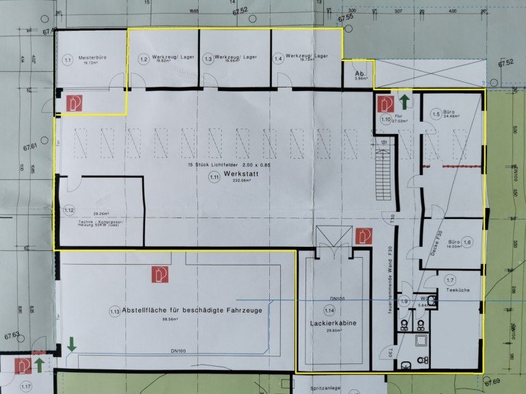 Grundriss aktuell Viersen Werkstatt Repr�sentative Halle mit Erweiterungsoptionen im Gewerbegebiet Mackenstein