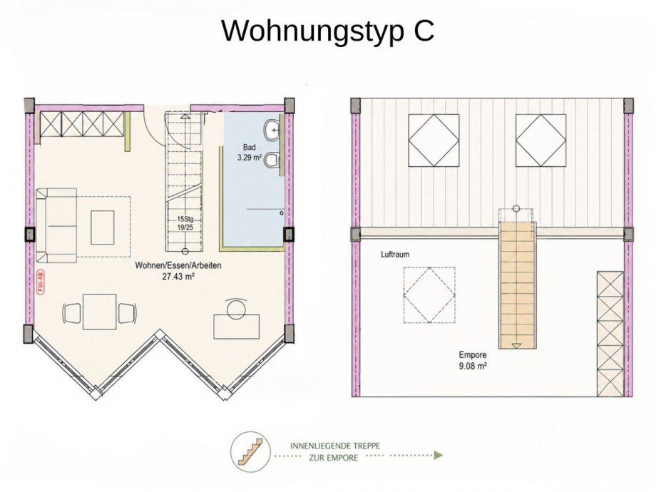 Typ C Grundriss Maisonettewohnung M�nchengladbach