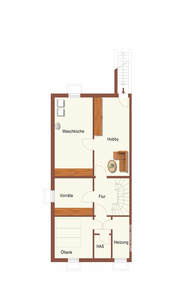 Der Grundriss Keller Doppelhaush�lfte Korschenbroich