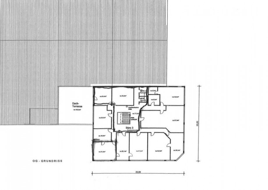 Grundriss OG Halle / Lager / Produktion Kempen