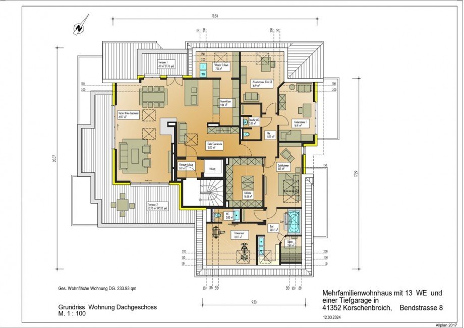 Grundriss Penthousewohnung Korschenbroich