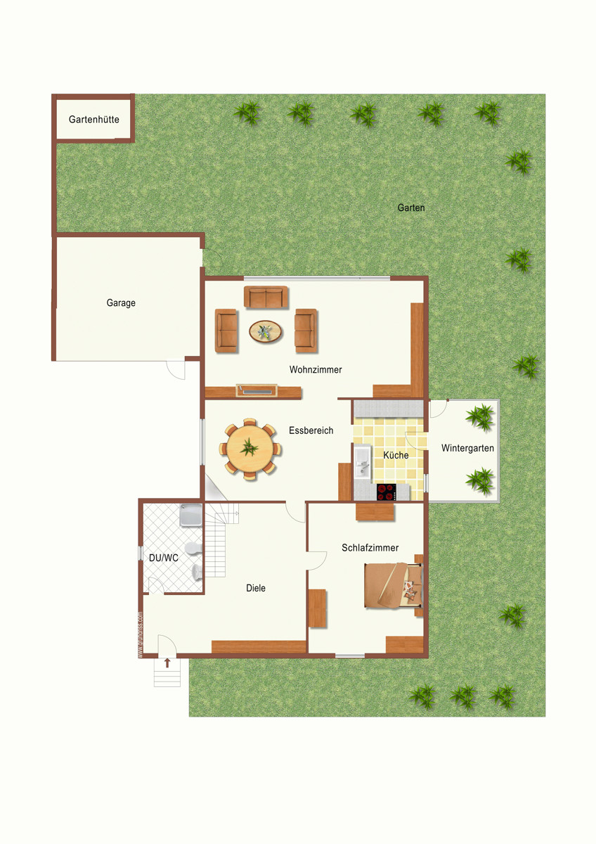 Grundriss EG Einfamilienhaus K�ln