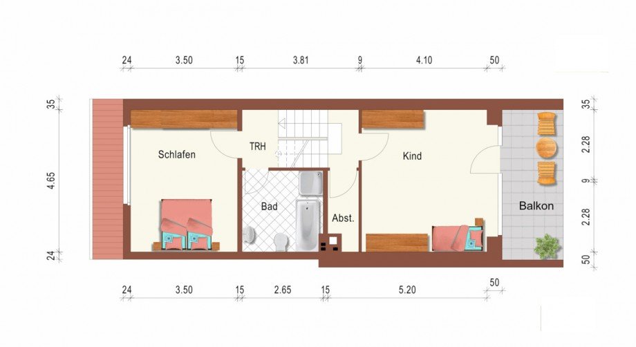 Der Grundriss Obergeschoss Einfamilienhaus Kaarst