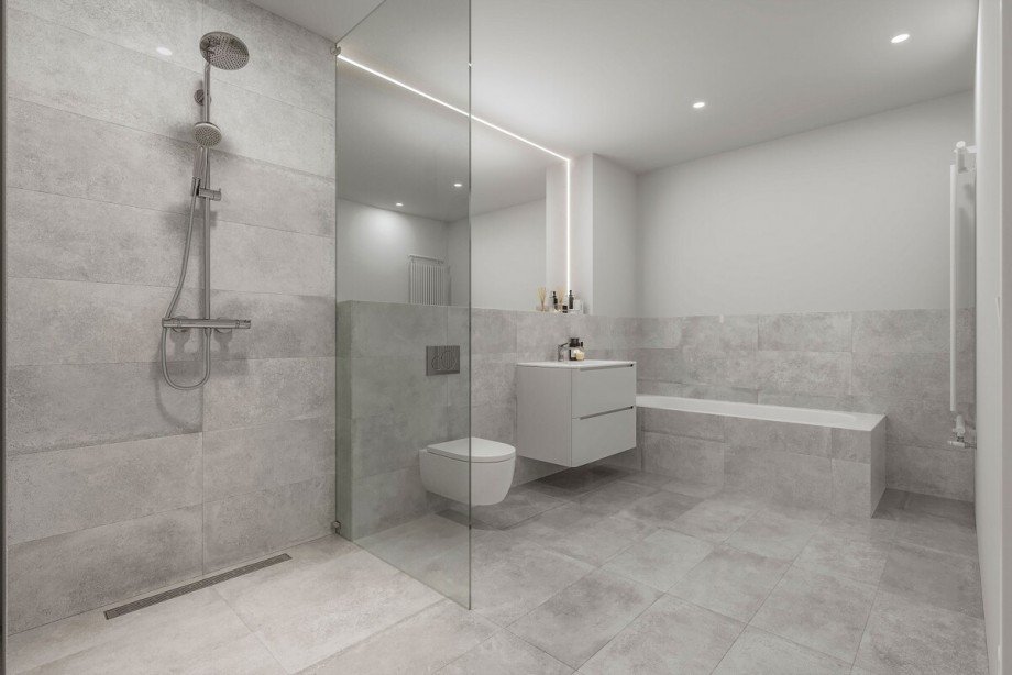 Das visualisierte Badezimmer Erdgeschosswohnung Korschenbroich / Kleinenbroich