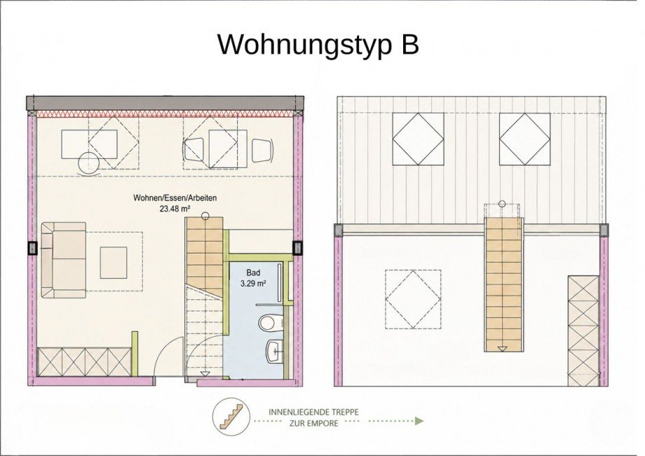 Typ B Grundriss Maisonettewohnung M�nchengladbach