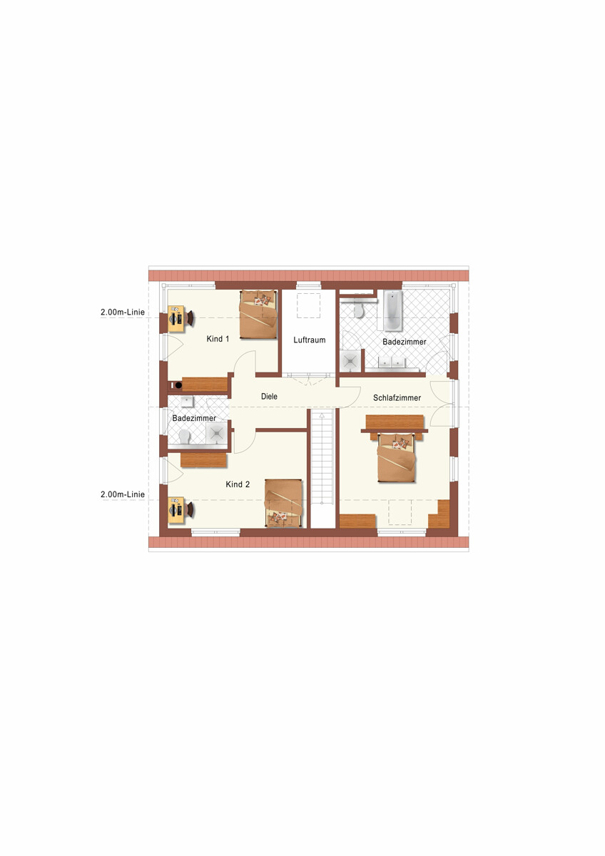 Der Grundriss OG Einfamilienhaus Korschenbroich / Pesch