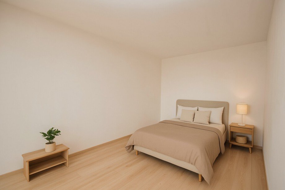 Das visualisierte Schlafzimmer Erdgeschosswohnung Korschenbroich / Kleinenbroich