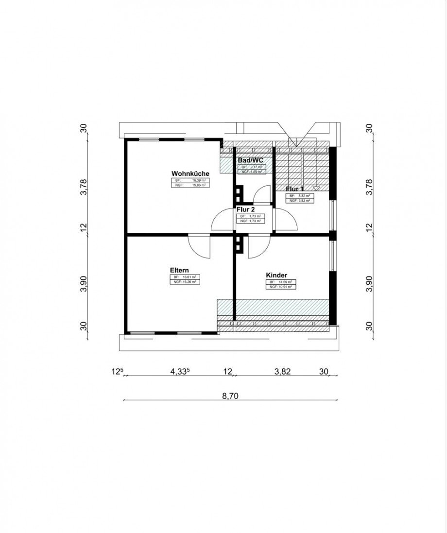 Der Grundriss OG Doppelhaush�lfte Kaarst