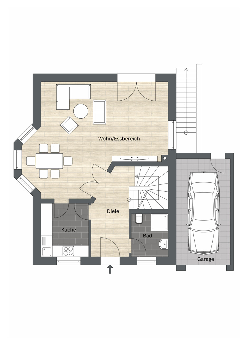 Grundriss vom EG Einfamilienhaus Kaarst