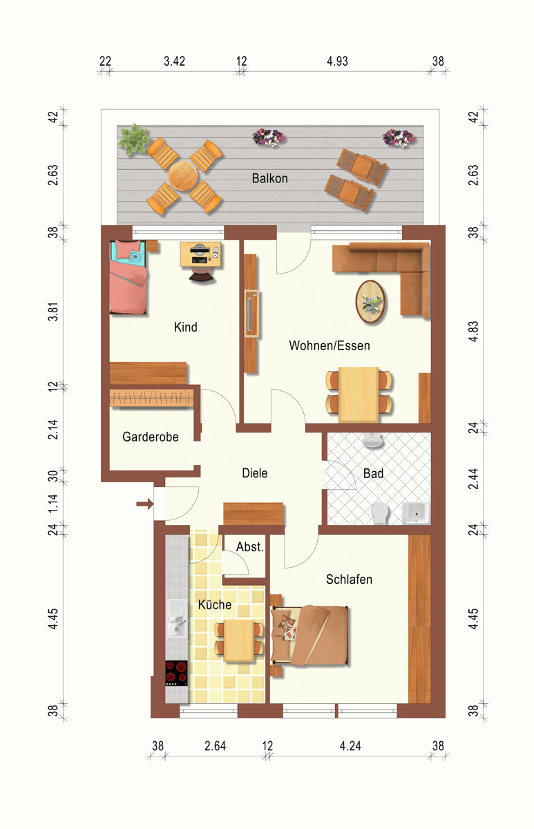 Grundriss Etagenwohnung Korschenbroich