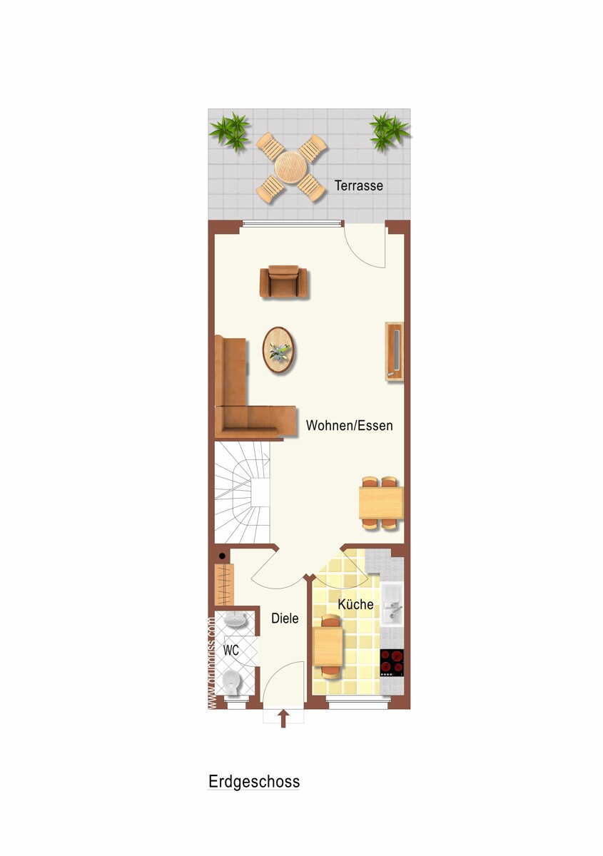 Der Grundriss EG Reihenmittelhaus Korschenbroich / Kleinenbroich