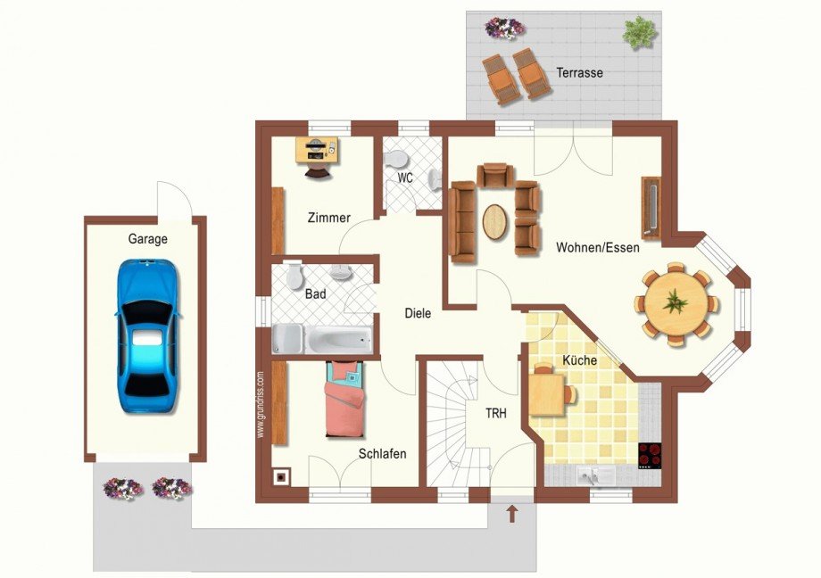 Grundriss Erdgeschoss Zweifamilienhaus Neuss