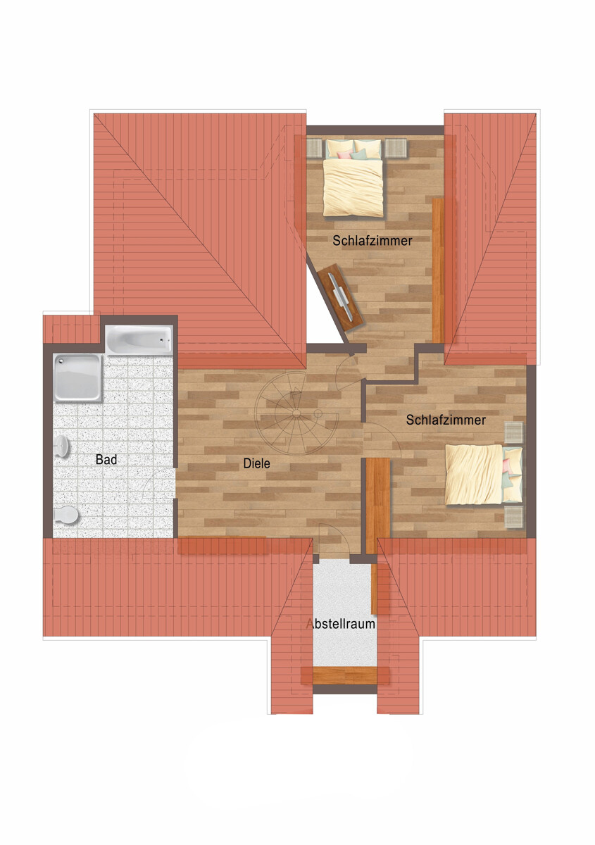 Die Grundrissoption 2. Etage Maisonettewohnung M�nchengladbach