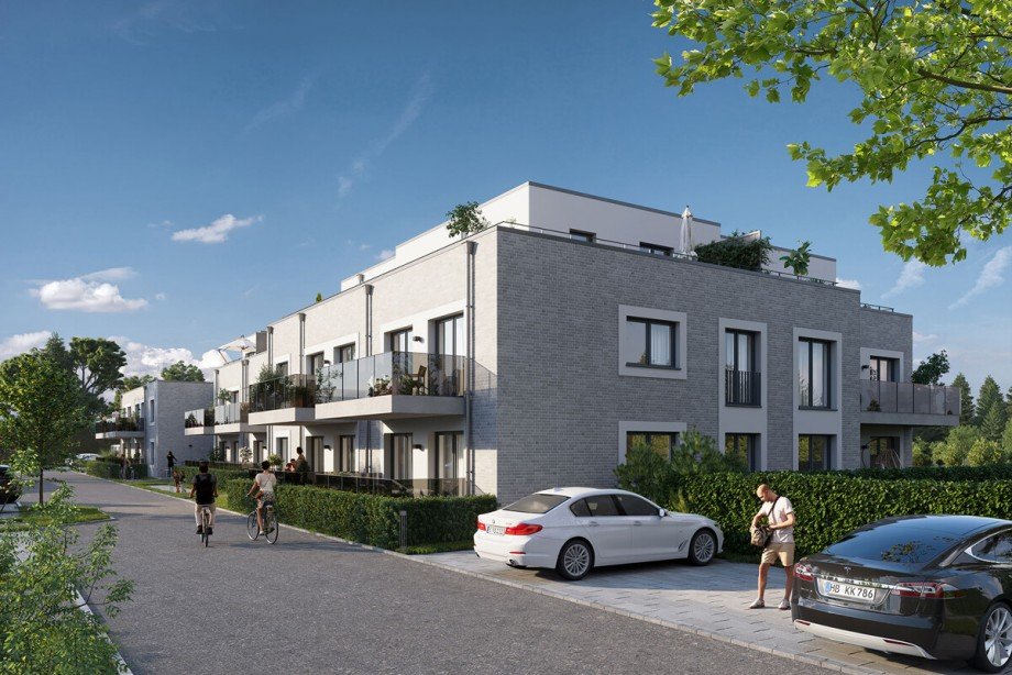 Die visualisierte Au�enansicht Erdgeschosswohnung Korschenbroich / Kleinenbroich