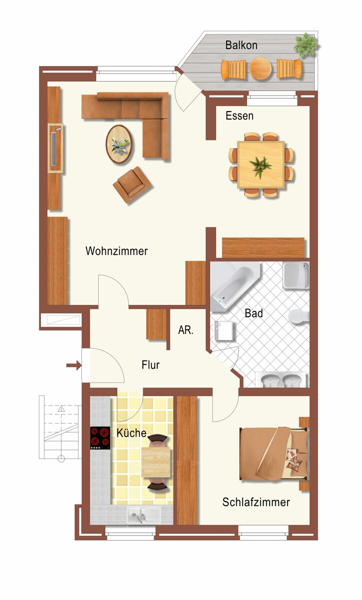 Der Grundriss Etagenwohnung Neuss