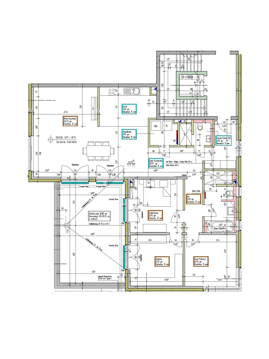 Der Grundriss Penthousewohnung Korschenbroich / Pesch