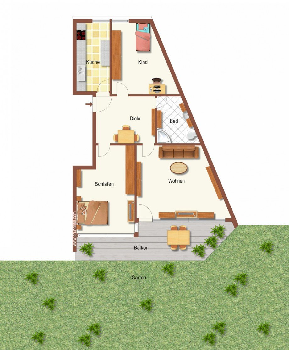 Grundriss Erdgeschosswohnung Neuss