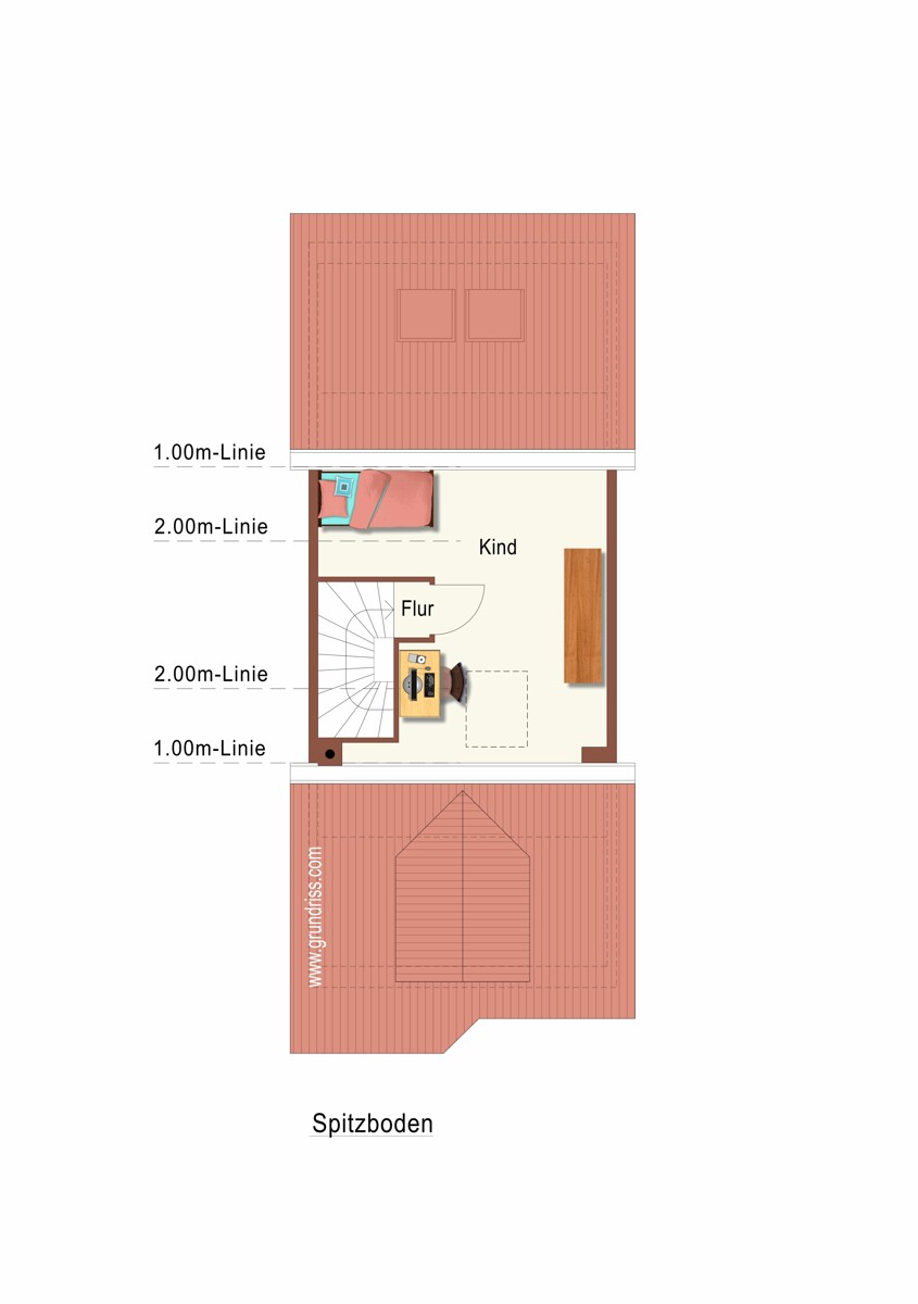 Der Grundriss DG Reihenmittelhaus Korschenbroich / Kleinenbroich