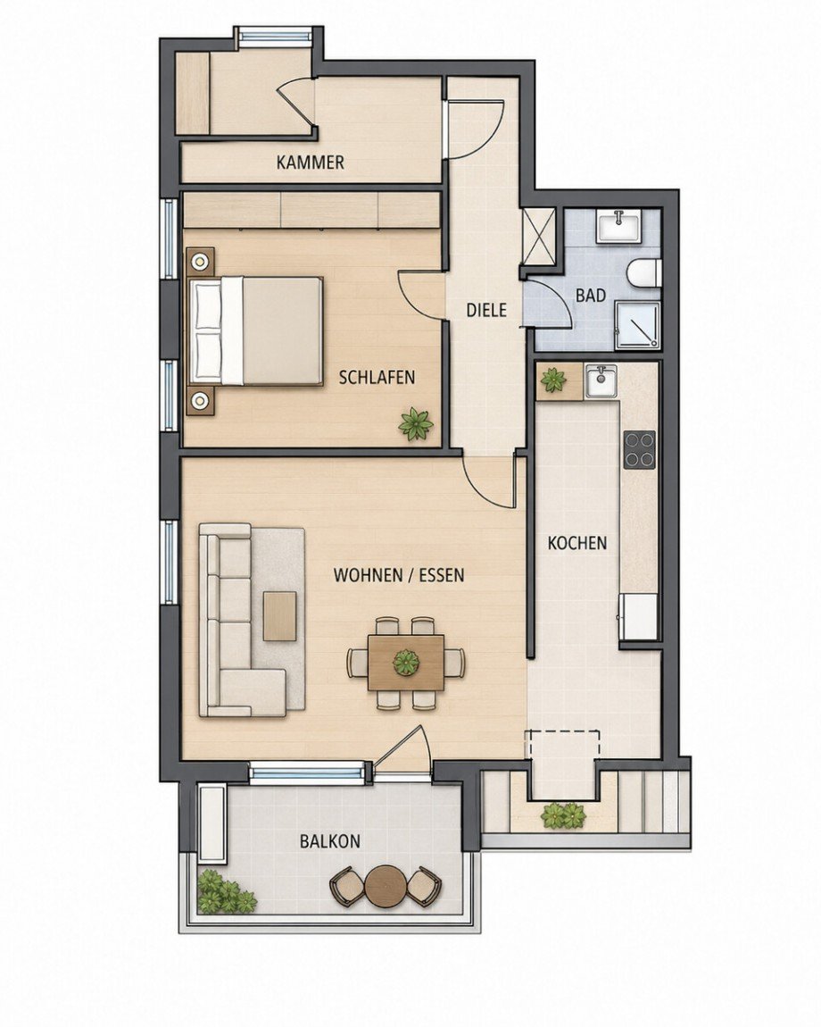 Der Grundriss Dachgeschosswohnung M�nchengladbach