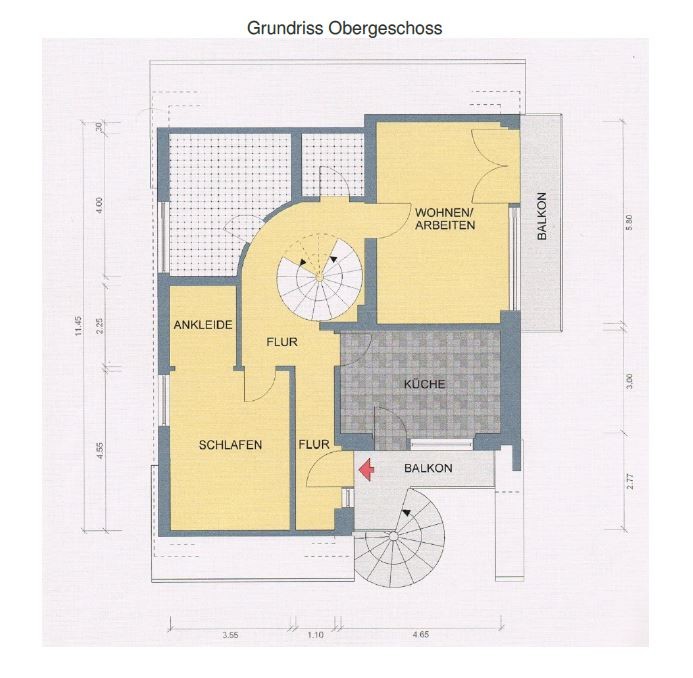 Grundriss Obergeschoss Maisonettewohnung Korschenbroich