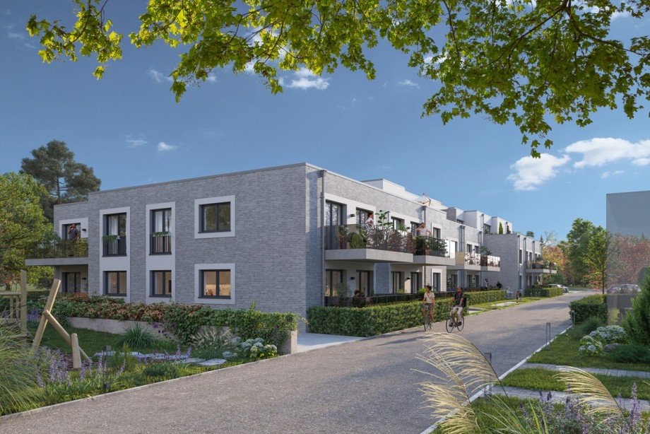 Die visualisierte Au�enansicht Erdgeschosswohnung Korschenbroich / Kleinenbroich