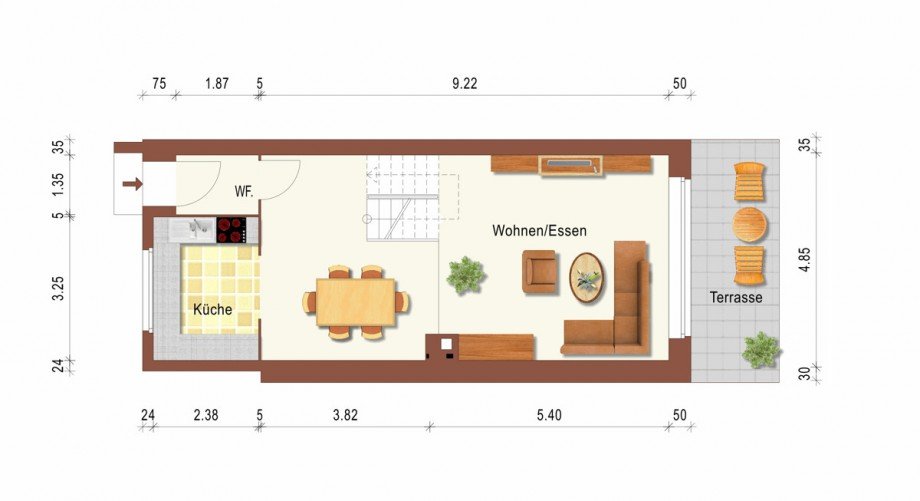Der Grundriss Erdgeschoss Einfamilienhaus Kaarst