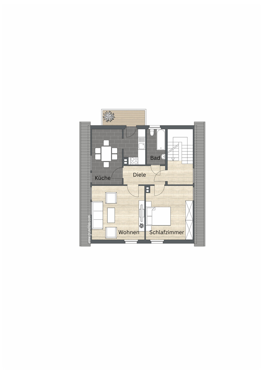 Der Grundriss Dachgeschosswohnung Kaarst