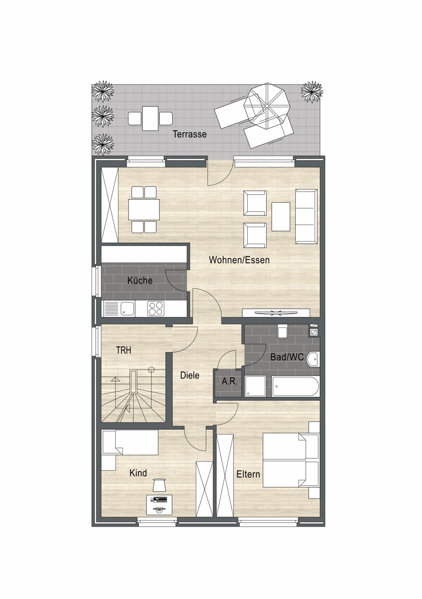 Grundriss Erdgeschosswohnung M�nchengladbach