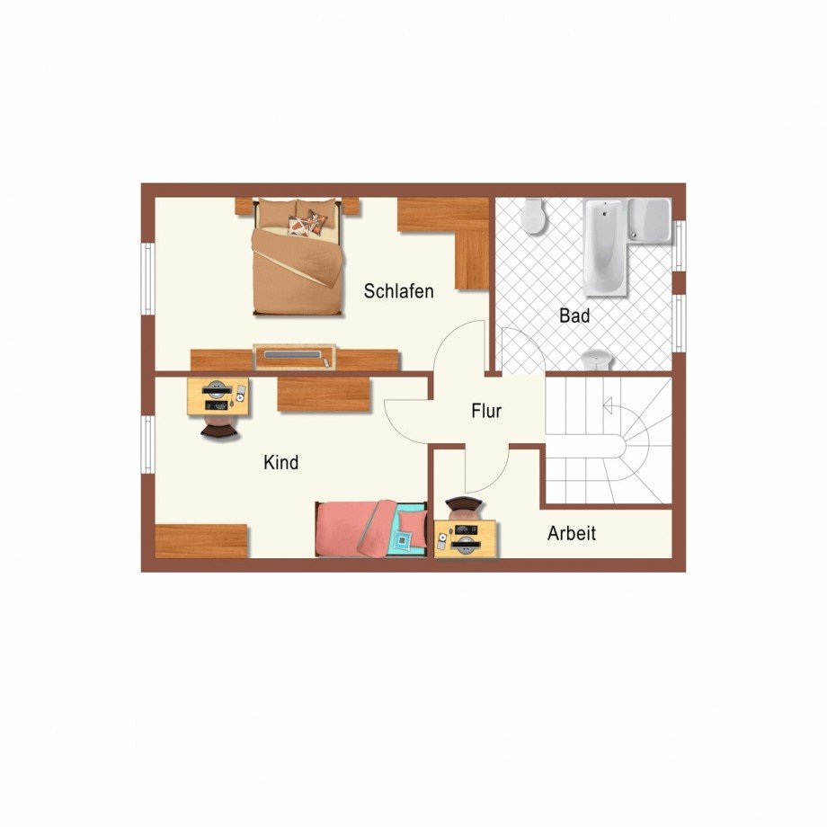 Grundriss Obergeschoss Einfamilienhaus Korschenbroich