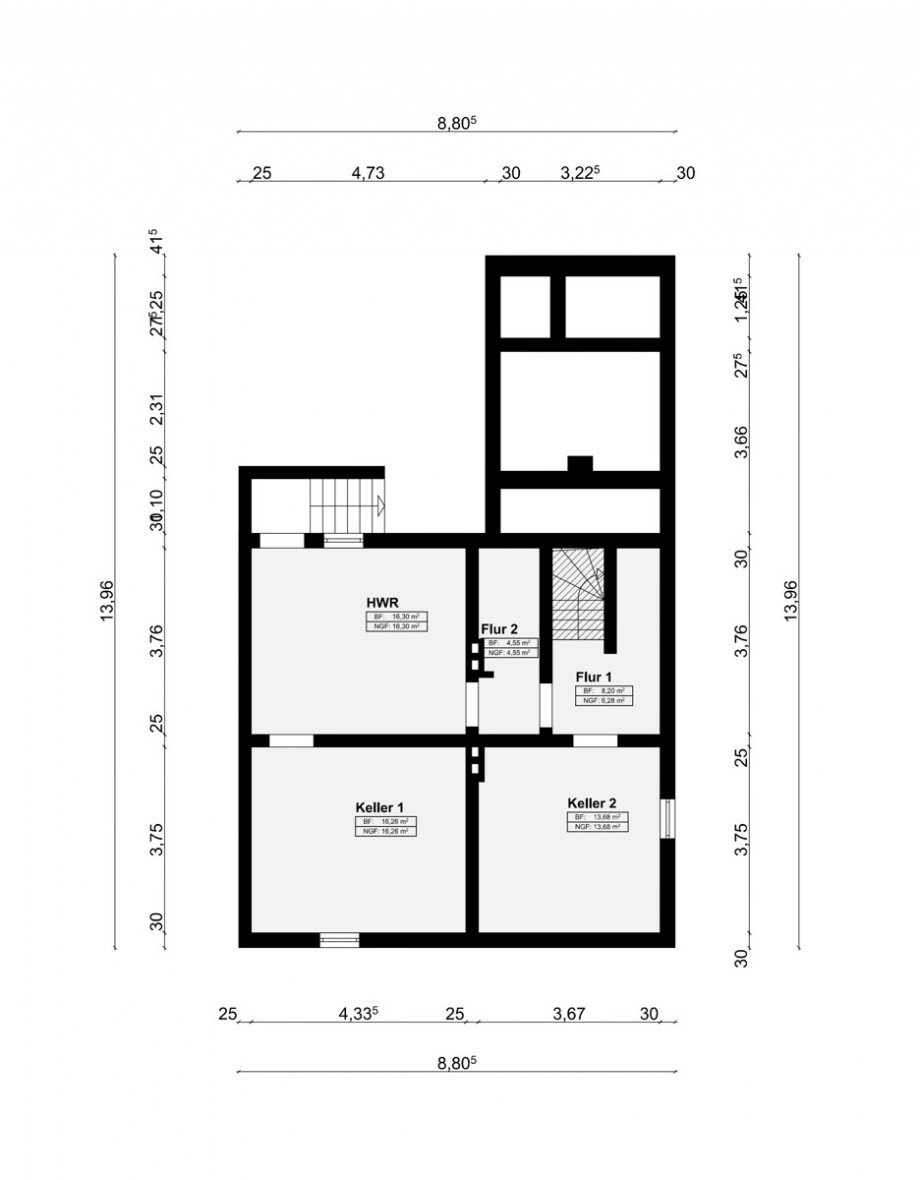 Der Grundriss KG Doppelhaush�lfte Kaarst