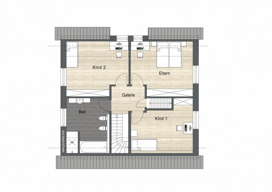 Grundriss Obergeschoss Einfamilienhaus Korschenbroich