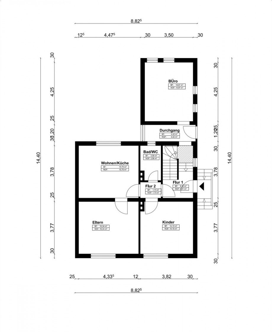 Der Grundriss EG Doppelhaush�lfte Kaarst