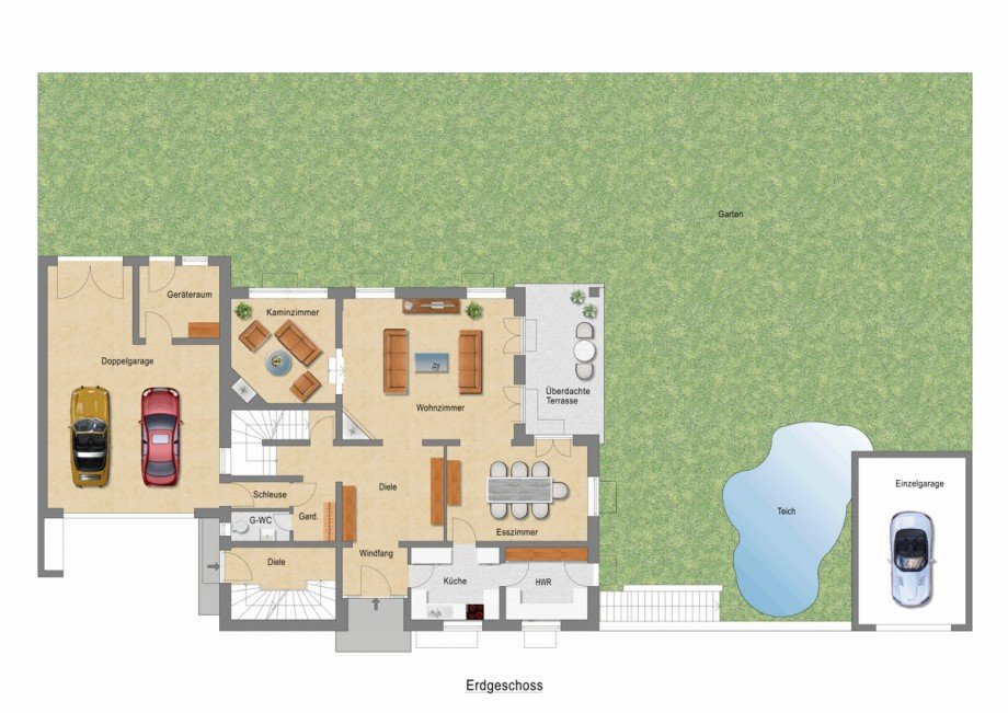 Grundriss Erdgeschoss Villa Kempen