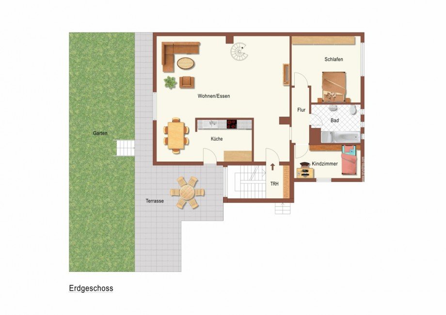 Der Grundriss: Erdgeschoss Mehrfamilienhaus M�nchengladbach