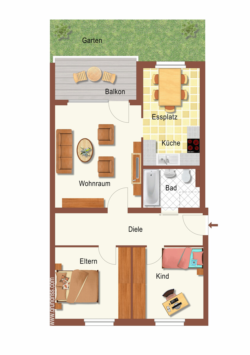 Der Grundriss Erdgeschosswohnung M�nchengladbach / Rheydt