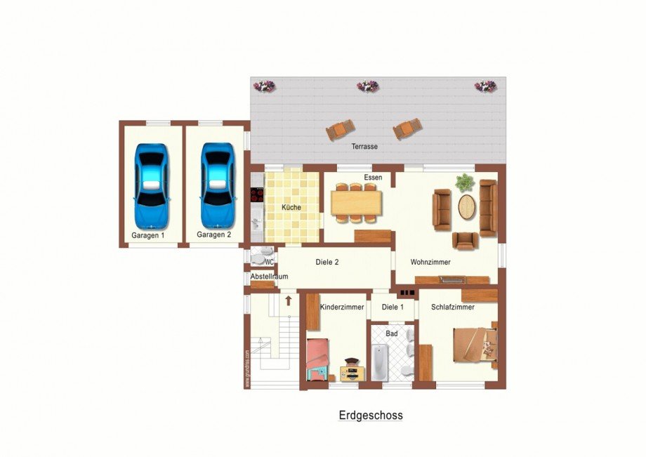 Grundriss Erdgeschoss Zweifamilienhaus Korschenbroich